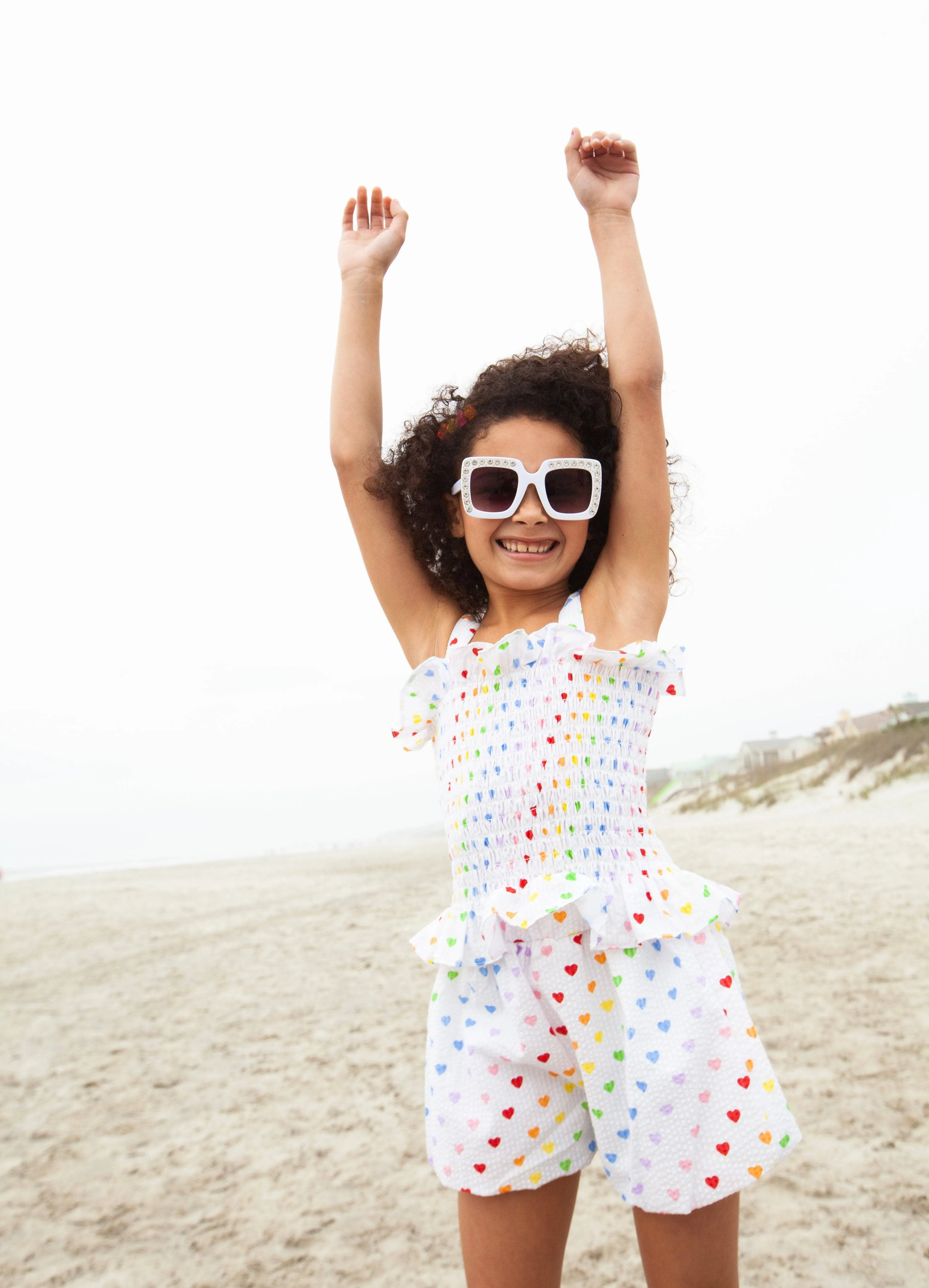 Rainbow Hearts Tank Shorts Set