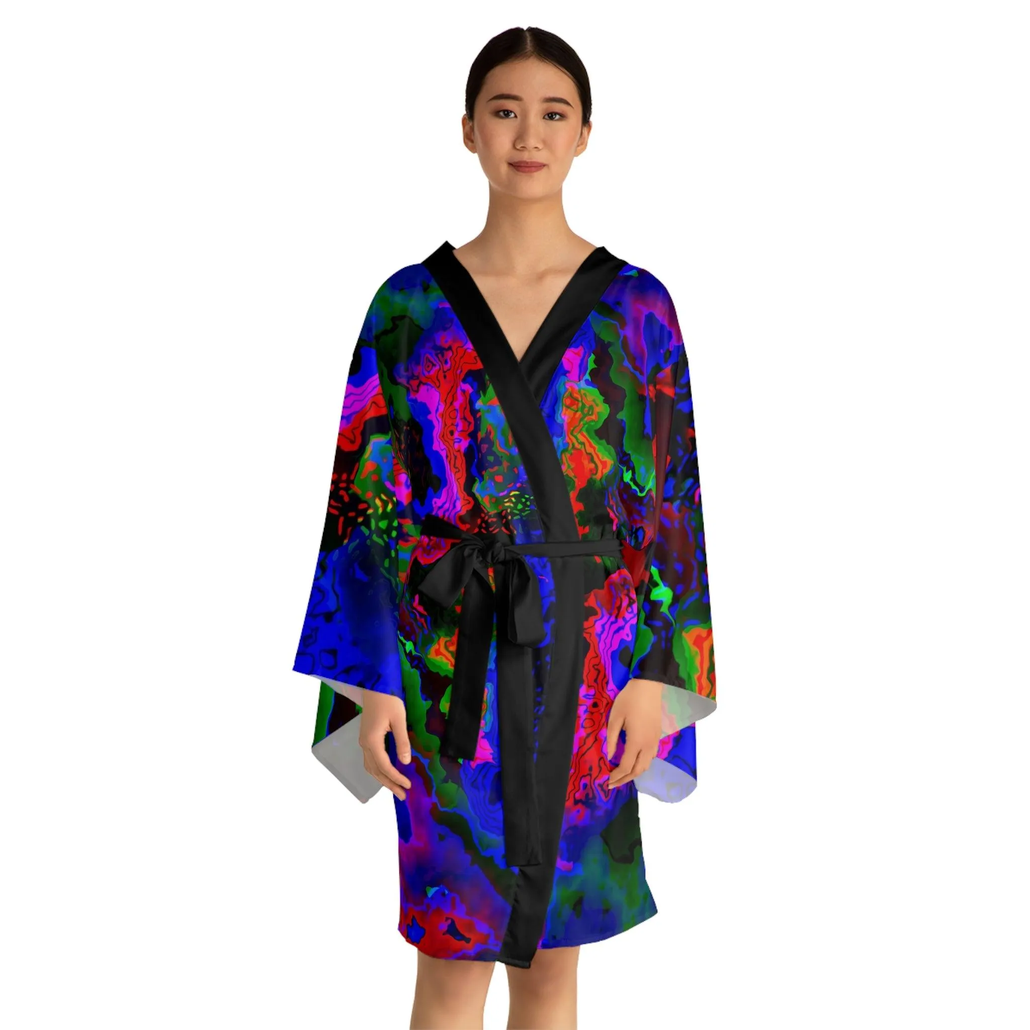 Rainbow in the Darkness Long Sleeve Kimono Robe