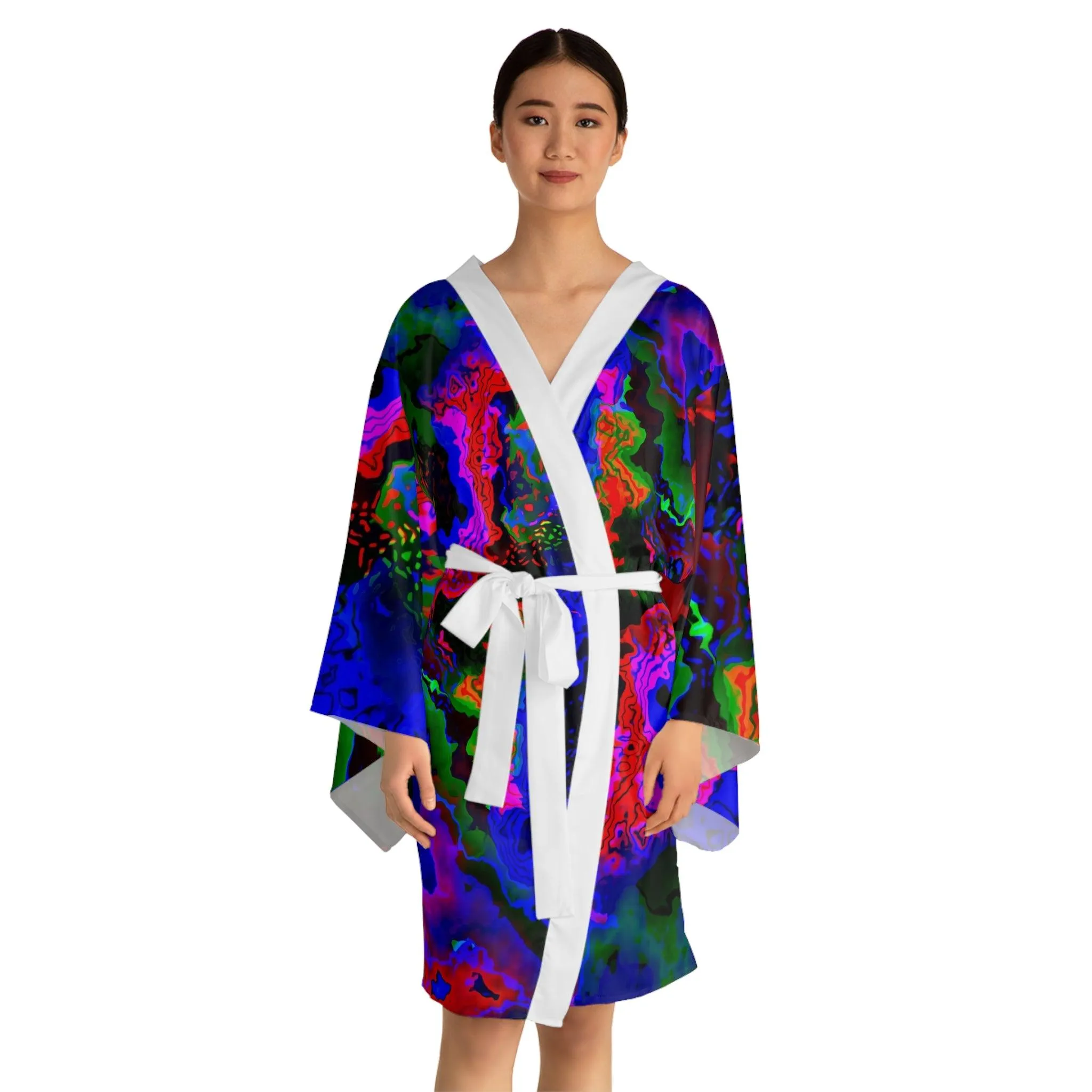 Rainbow in the Darkness Long Sleeve Kimono Robe