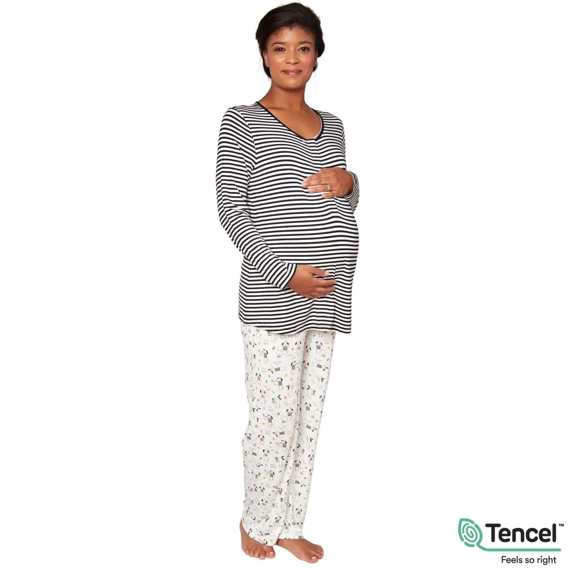 raise the woof modal magnetic nursing pajama set