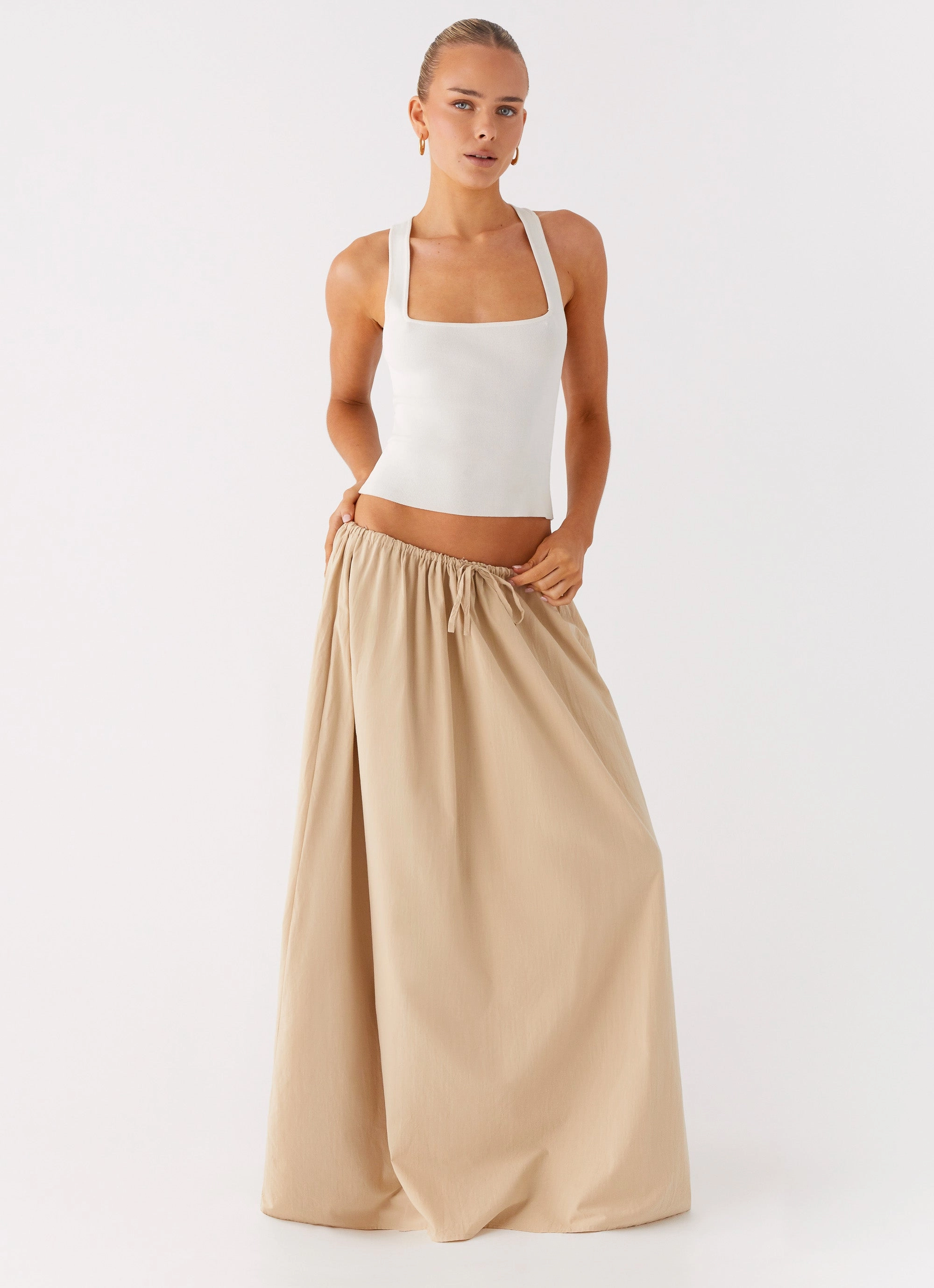 Geometric Print Timeless Trend Randy Maxi Skirt - Tan