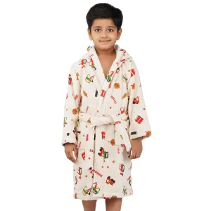 Rangoli Kids Cotton Bathrobe 400 GSM (Tractor Design) for Girls and Boys