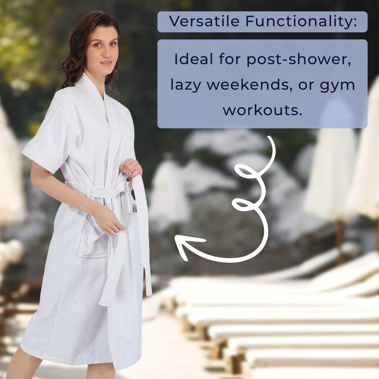 Rangoli Noble Cotton Adult Bathrobe for Women 400 GSM