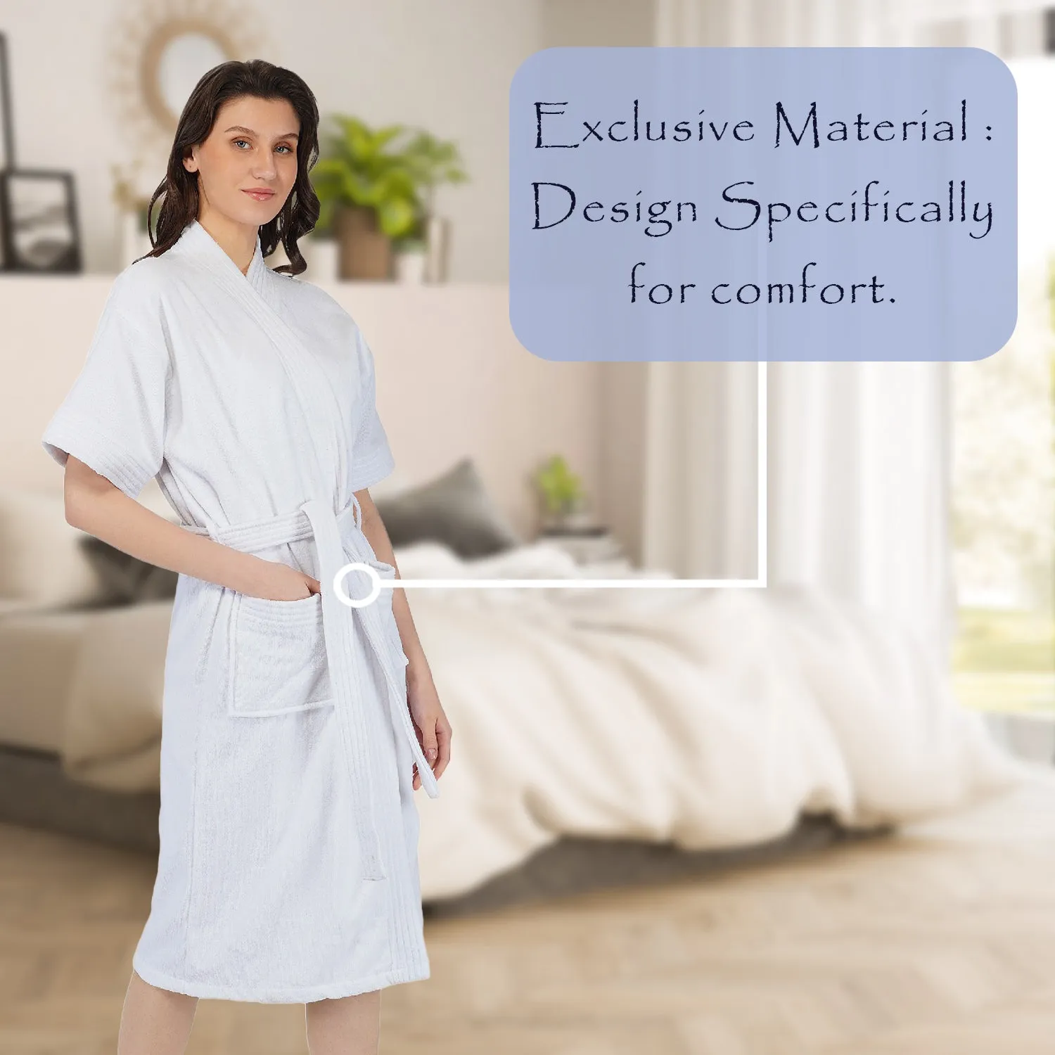 Rangoli Noble Cotton Adult Bathrobe for Women 400 GSM