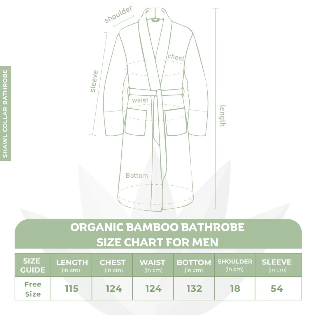 Rangoli Organic Bamboo Bathrobe for Men | Dark Grey