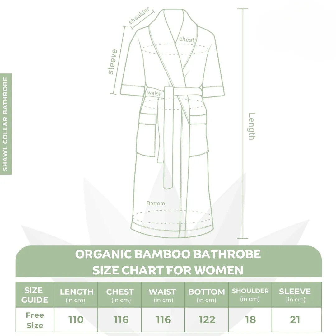 Rangoli Organic Bamboo Bathrobe for Women | Dark Grey