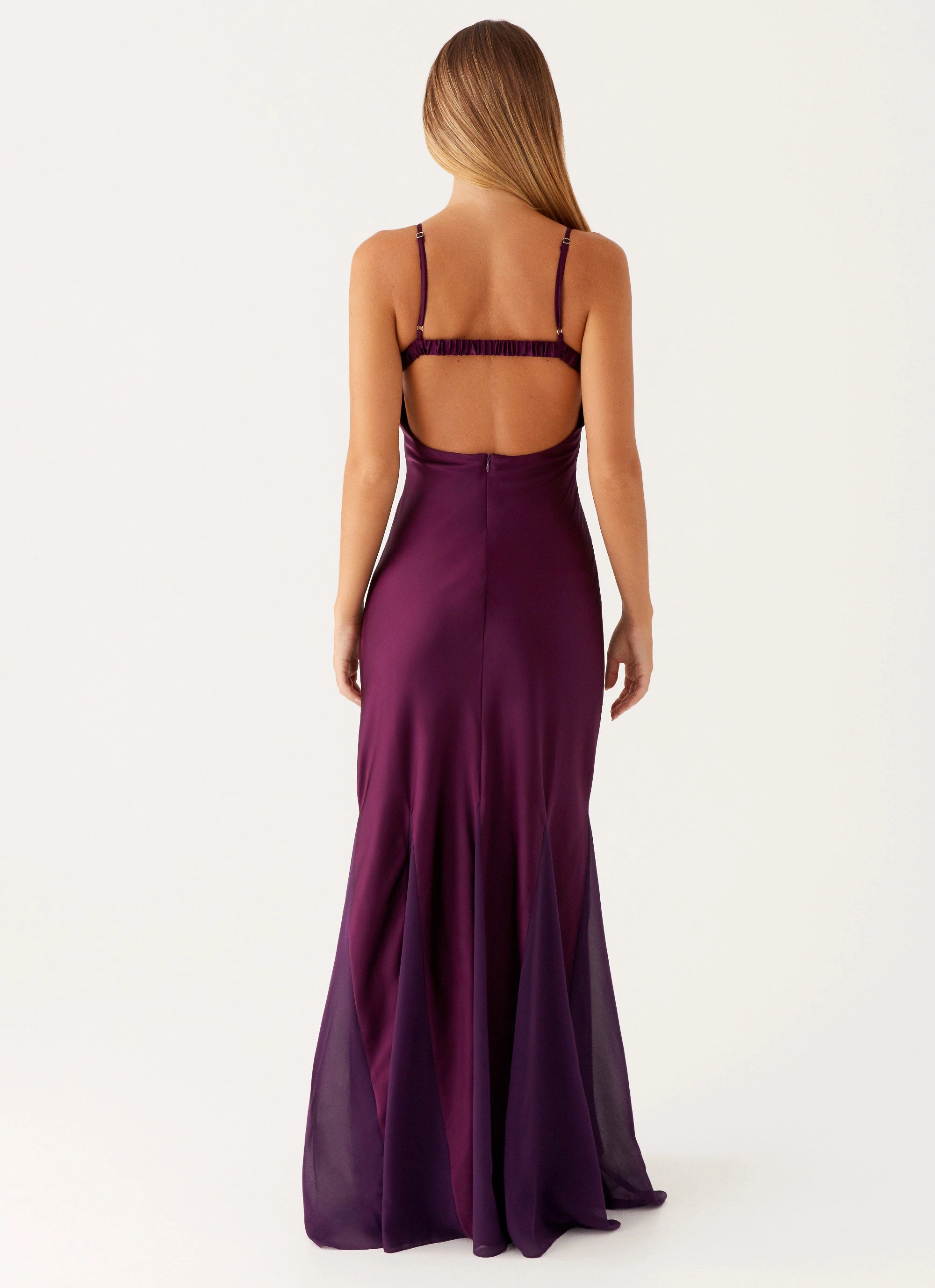 Flutter-Sleeve Velvet-Touch Ravello Maxi Dress - Mulberry
