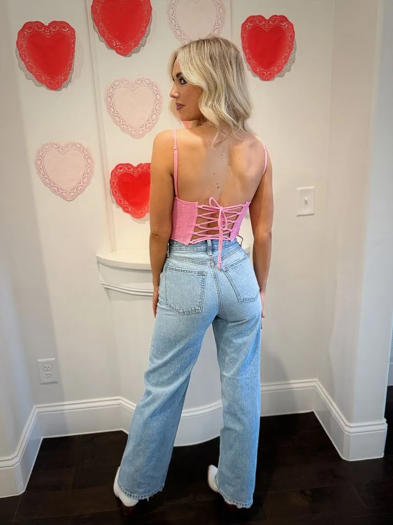 Flexible Design Amore Lace Bustier Top - Blush