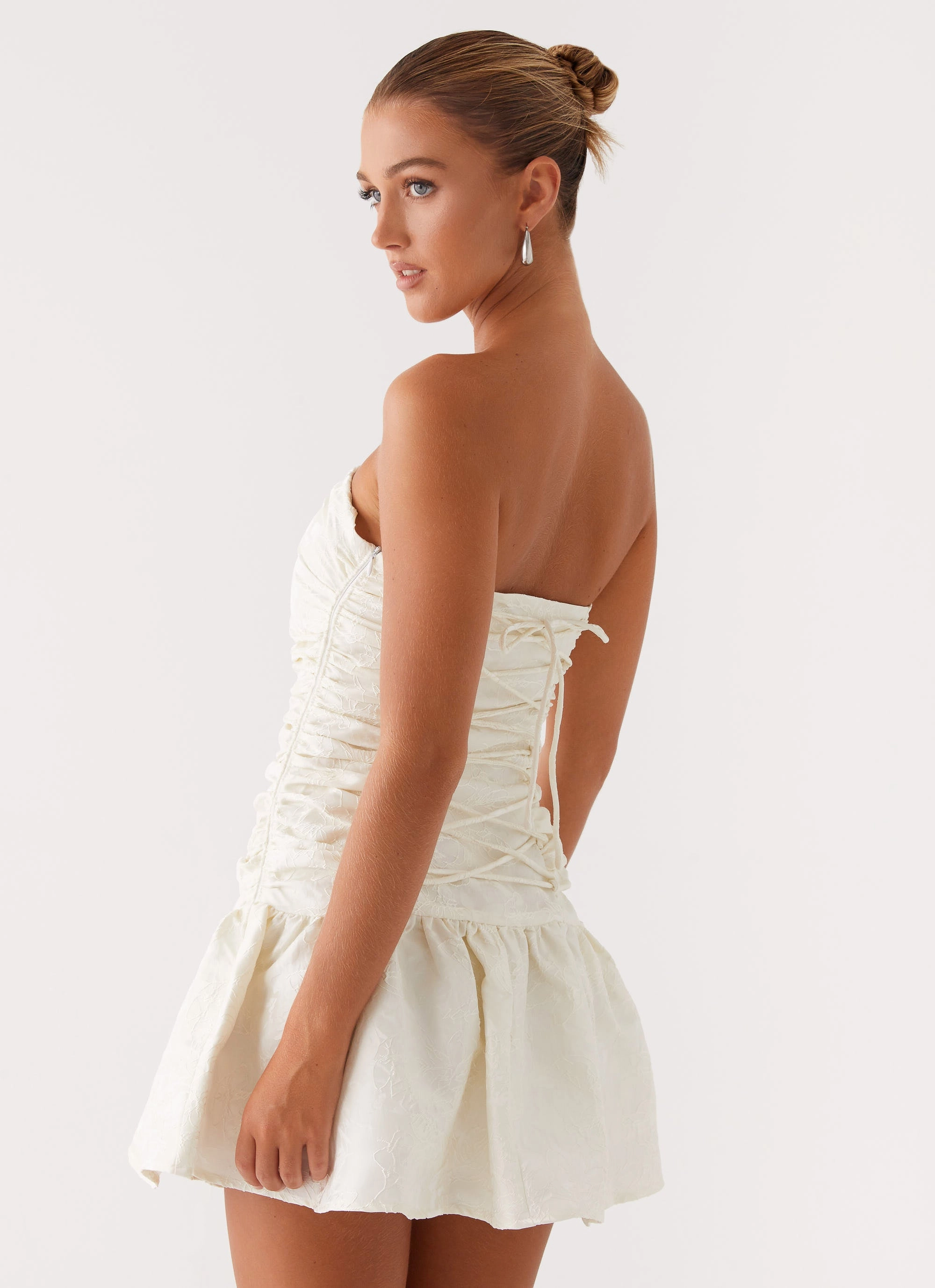 Ray Of Light Mini Dress - White Celebrity Style