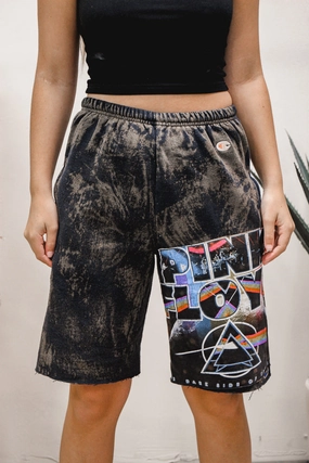 Pink Floyd Acid Wash Champion Sweat Shorts Smart Casual Workwear
