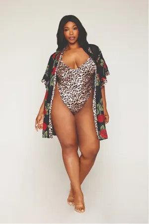 Ready To Pounce! 2PC Teddy & Robe Set