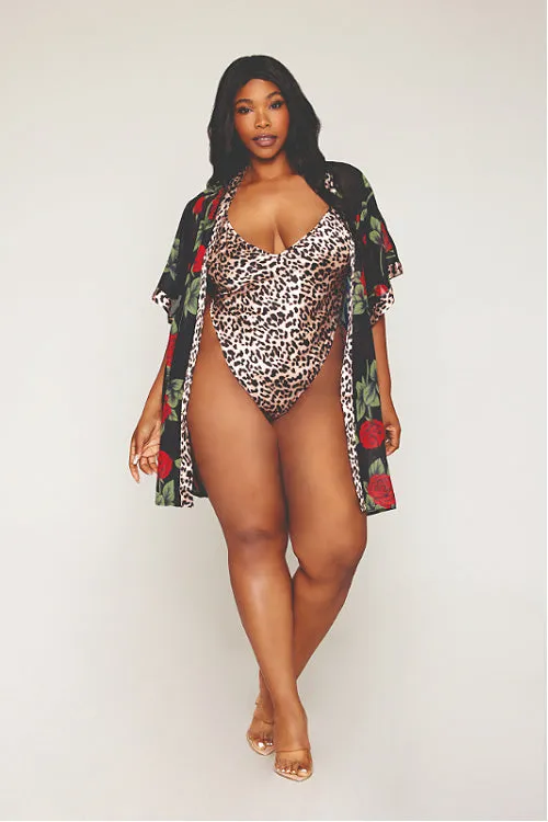 Ready To Pounce! 2PC Teddy & Robe Set
