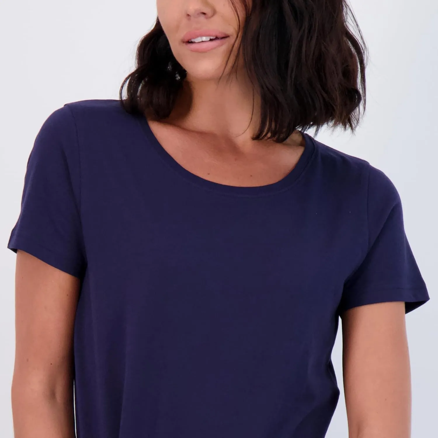 Real Essentials 4 Pack: Women's Classic-Fit Cotton Short-Sleeve Scoop Crew Neck T-Shirt (Available in Plus Size)