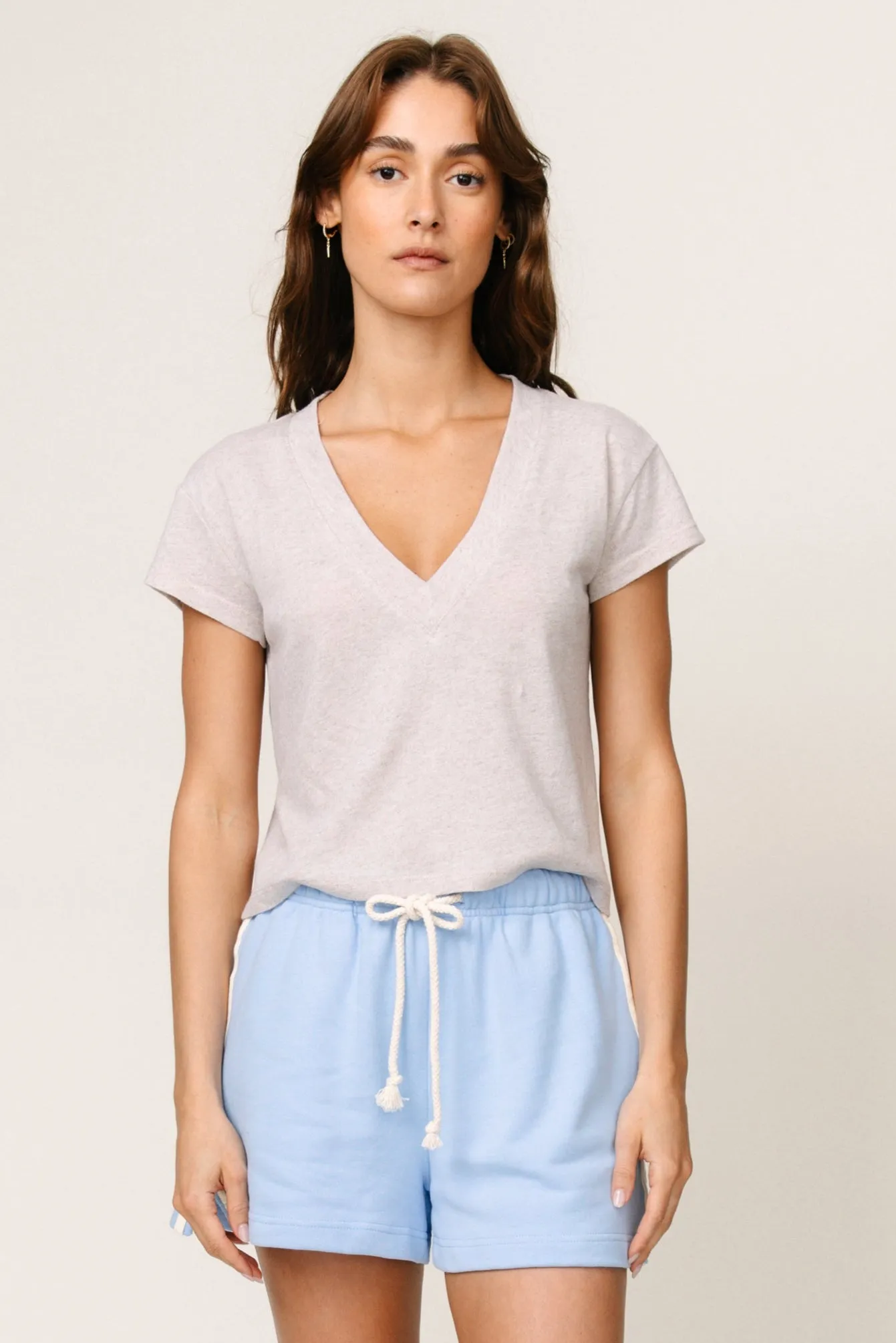 Cozy Wear Rosie Linen Jersey V-Neck Tee