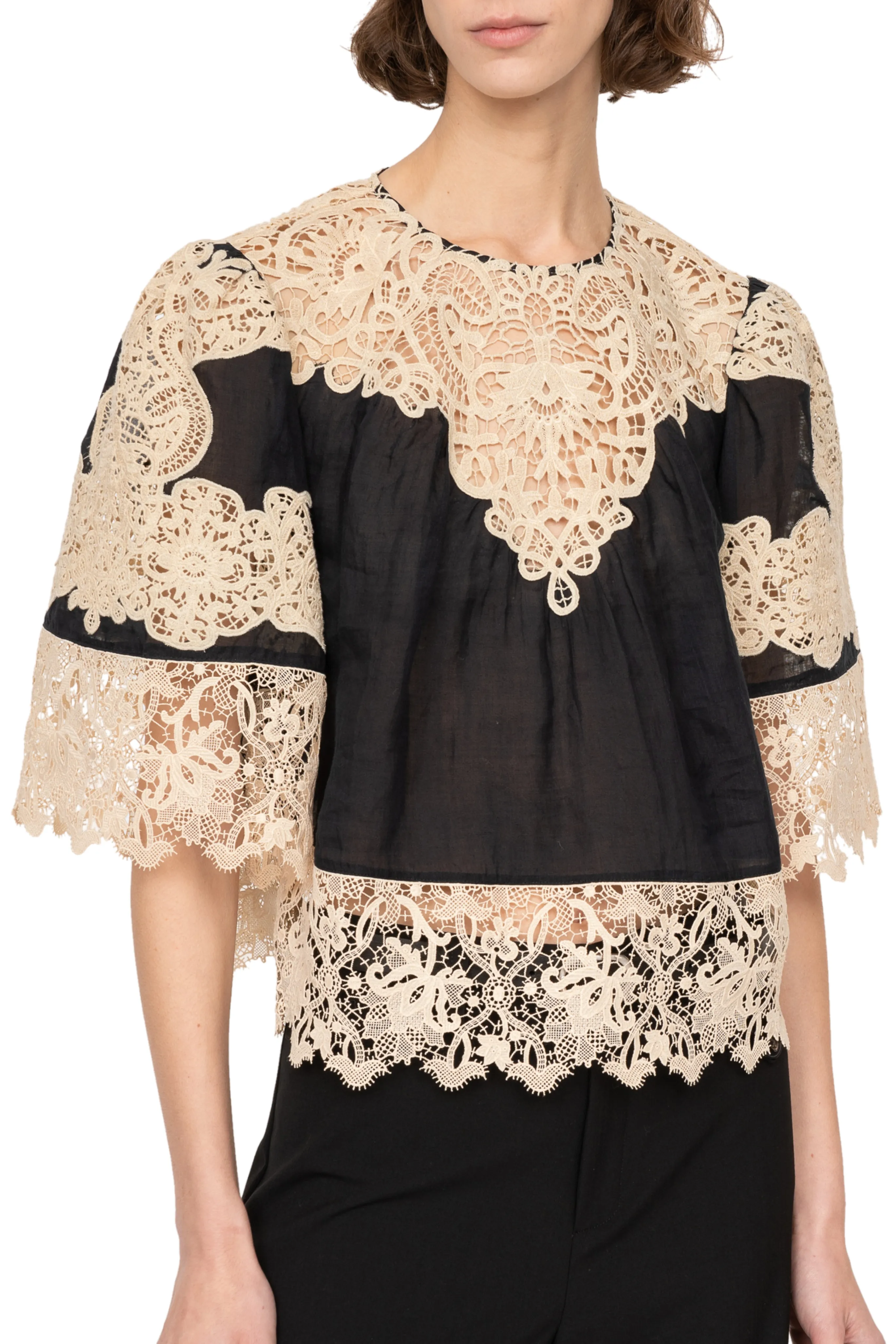 Medina Lace Top Light Deflection Fabric Petal Sleeve Architecture