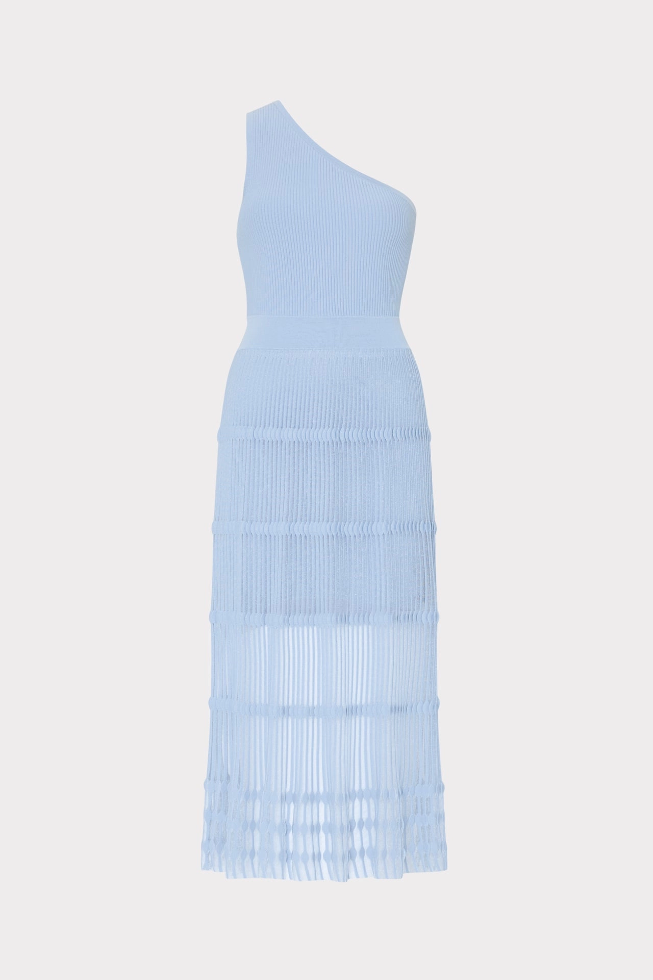 One Shoulder Sheer Knit Midi Dress OdorControlTreatment Japan Cool