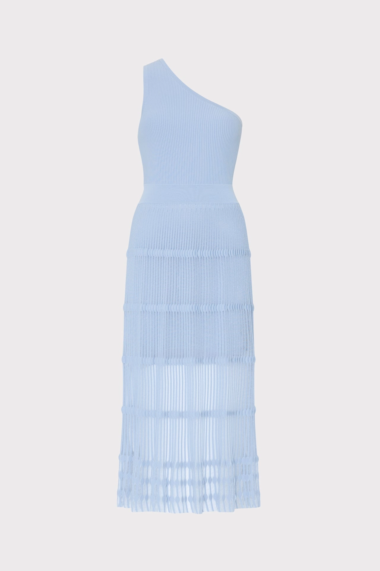 and Effortless fit dress. One Shoulder Sheer Knit Midi Dress