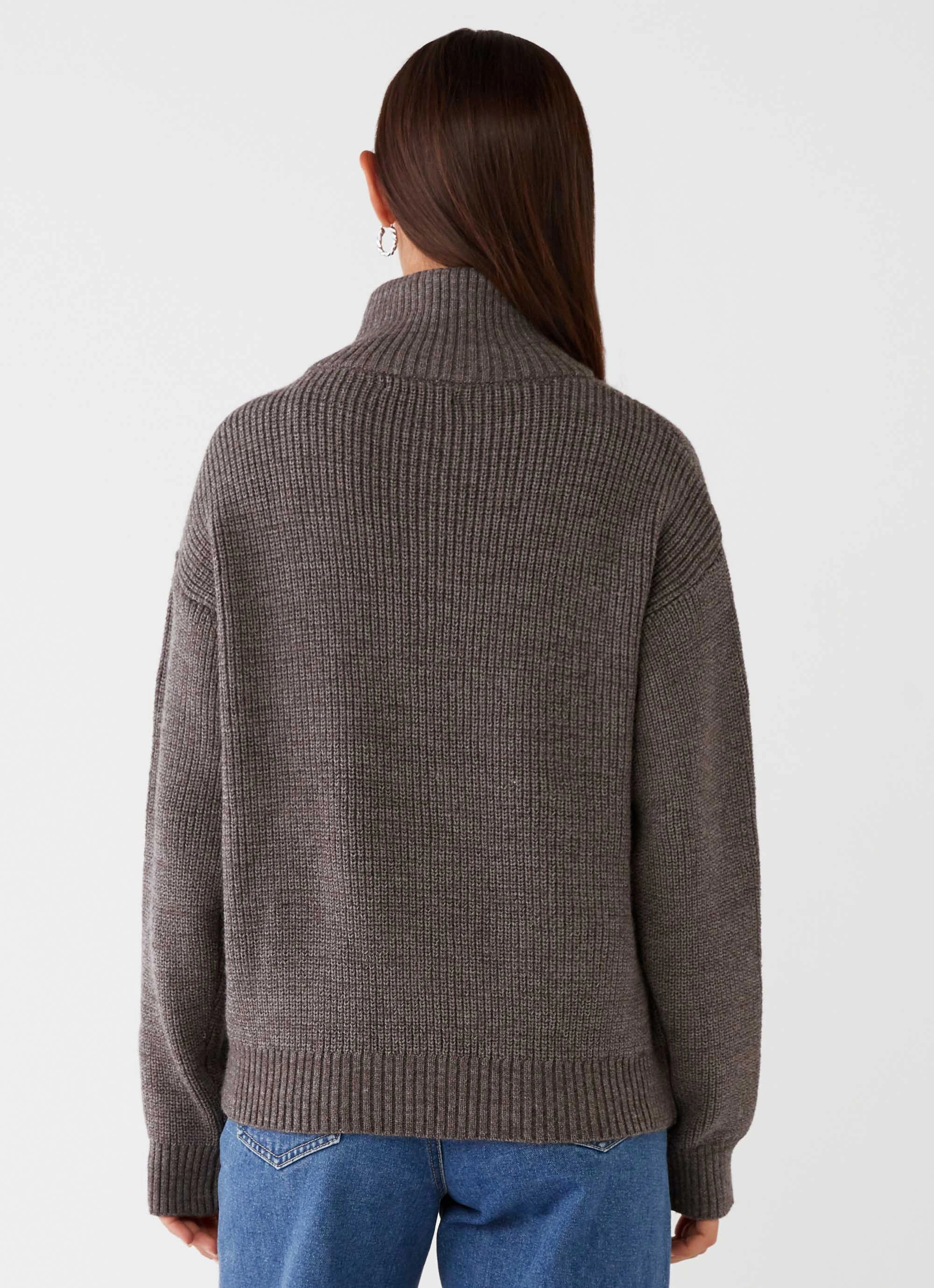 Common Ground Oversized Zip Cardigan - Charcoal Casual Chill Look