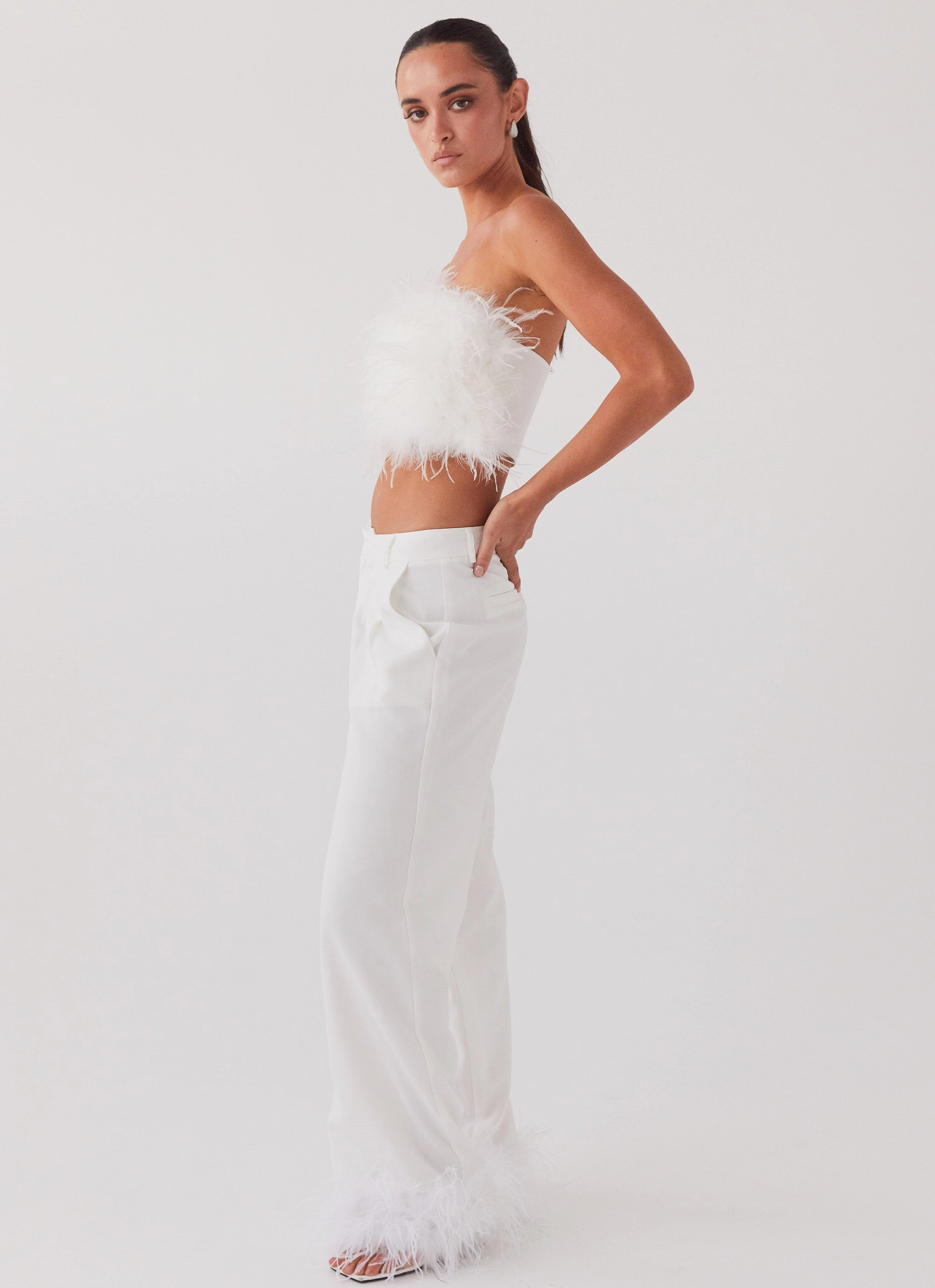 Shake It Off Feather Pants - Snow UltraSoftLining high waisted