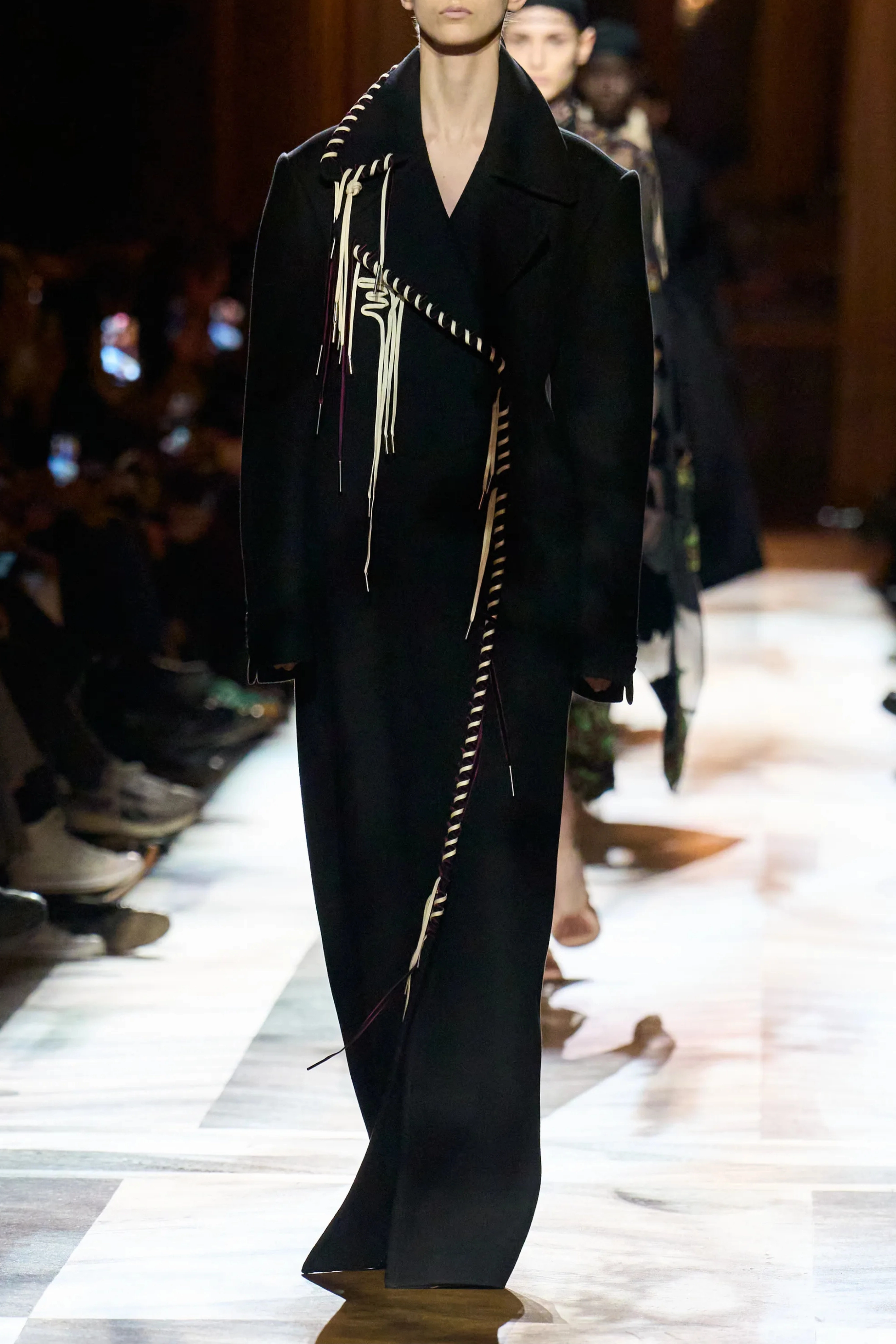 Rafaella Embroidered Coat Asymmetric Hemline Secure Closure System