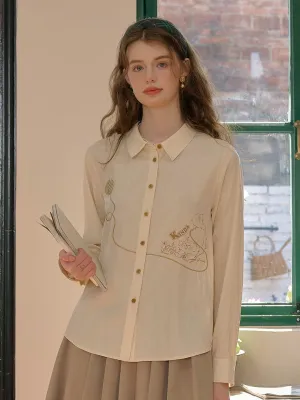 OdorResistant LayeredStyling ??Final Sale??Keira Lapel Embroidery Shirt - Yellow