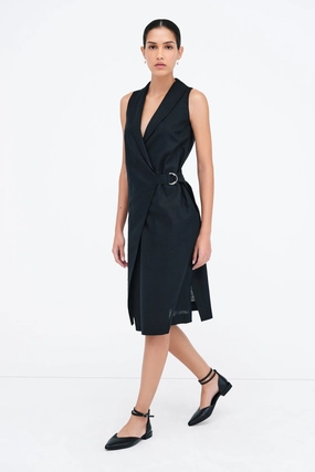 StretchComfort HypoallergenicMaterial Tabitha Linen-Blend Dress