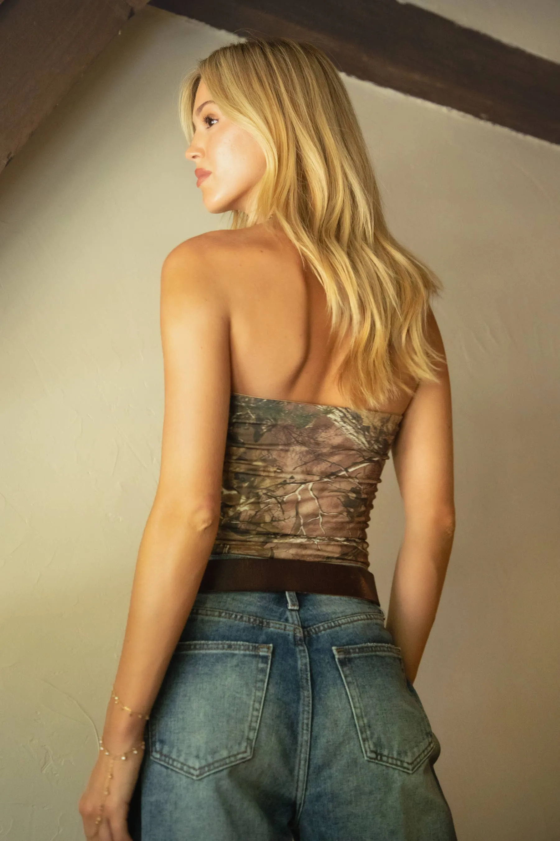 Tapered Side Panels High Density Weave Delta Camo Tube Top