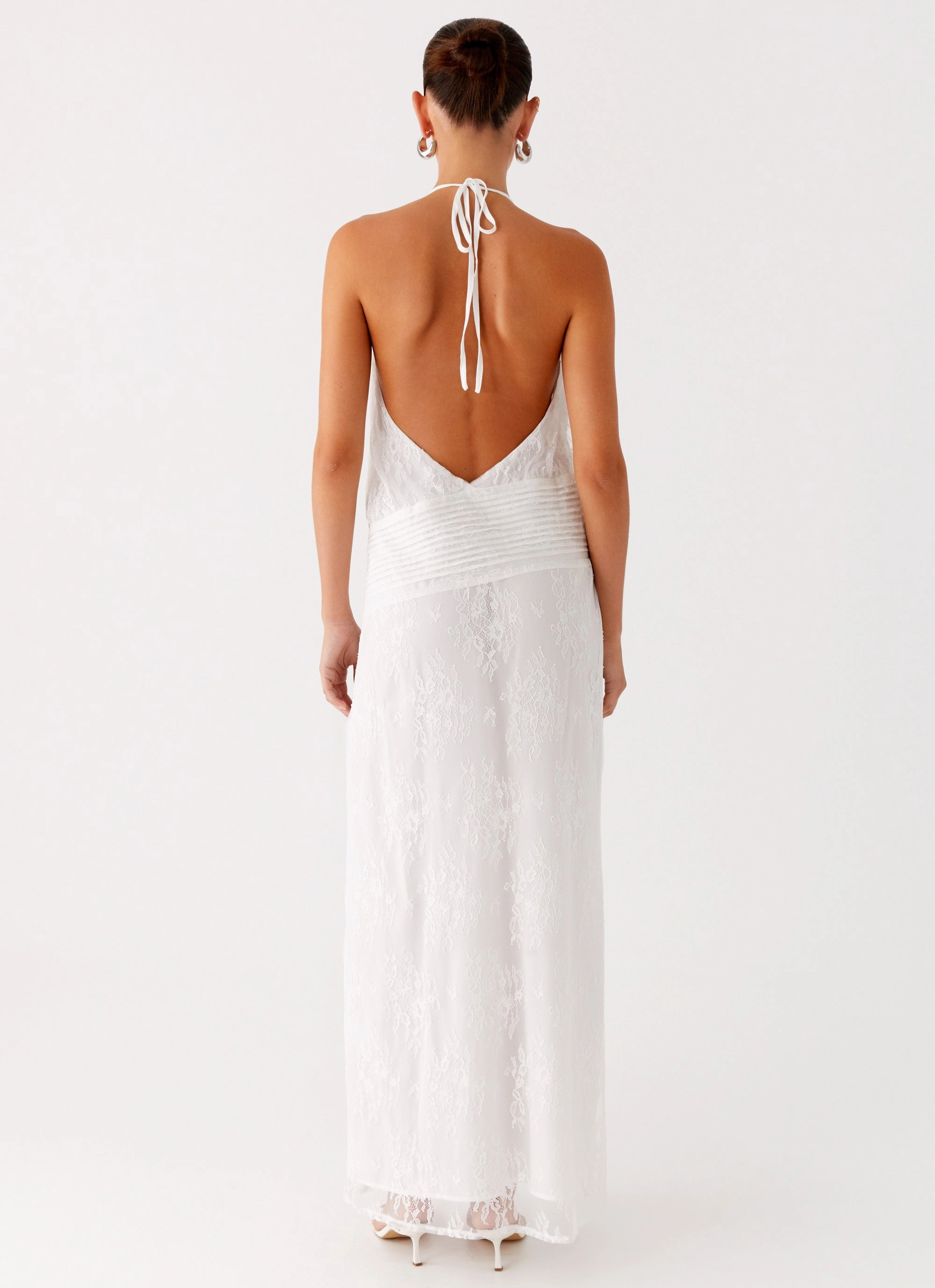 Grace Glow Trendy Comfort Reinhart Halter Maxi Dress - White