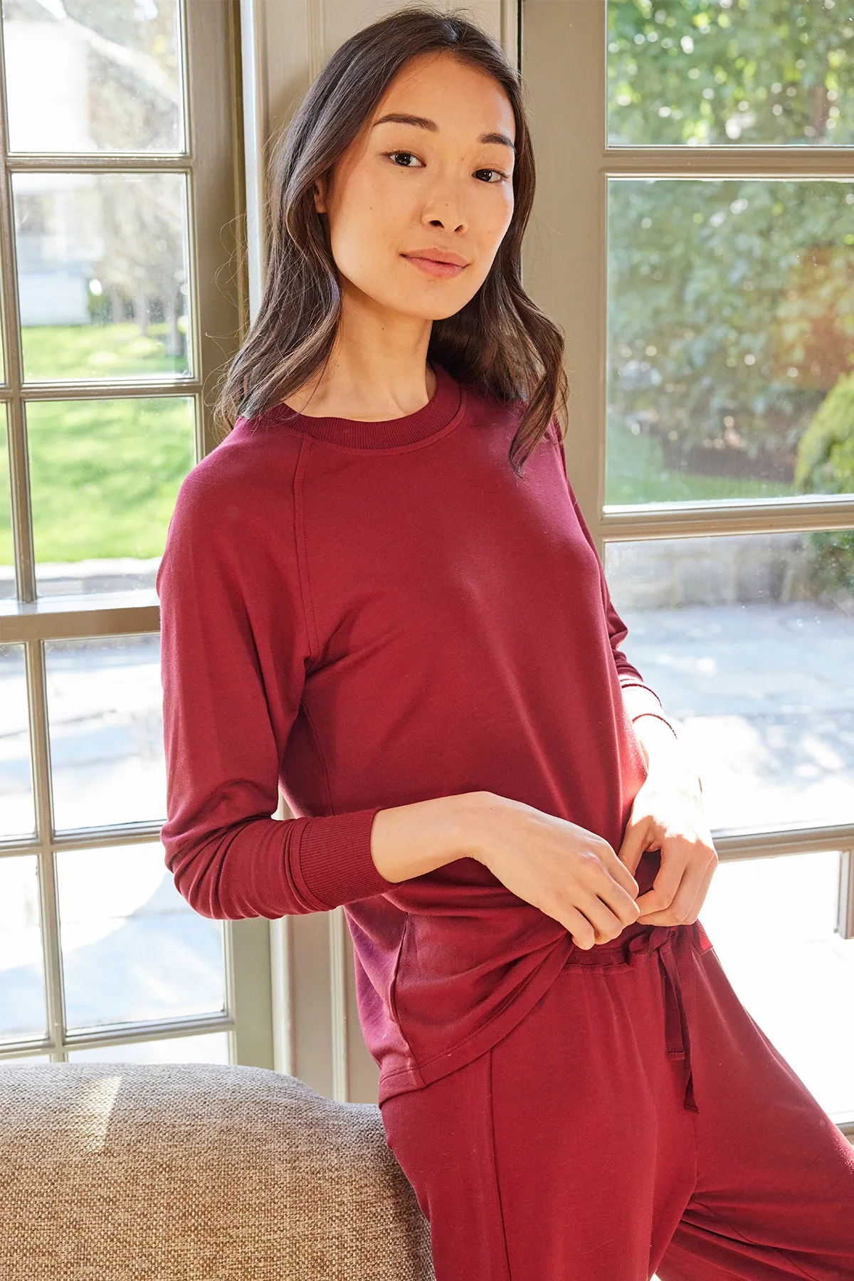 Relax Pants Set in Burgundy