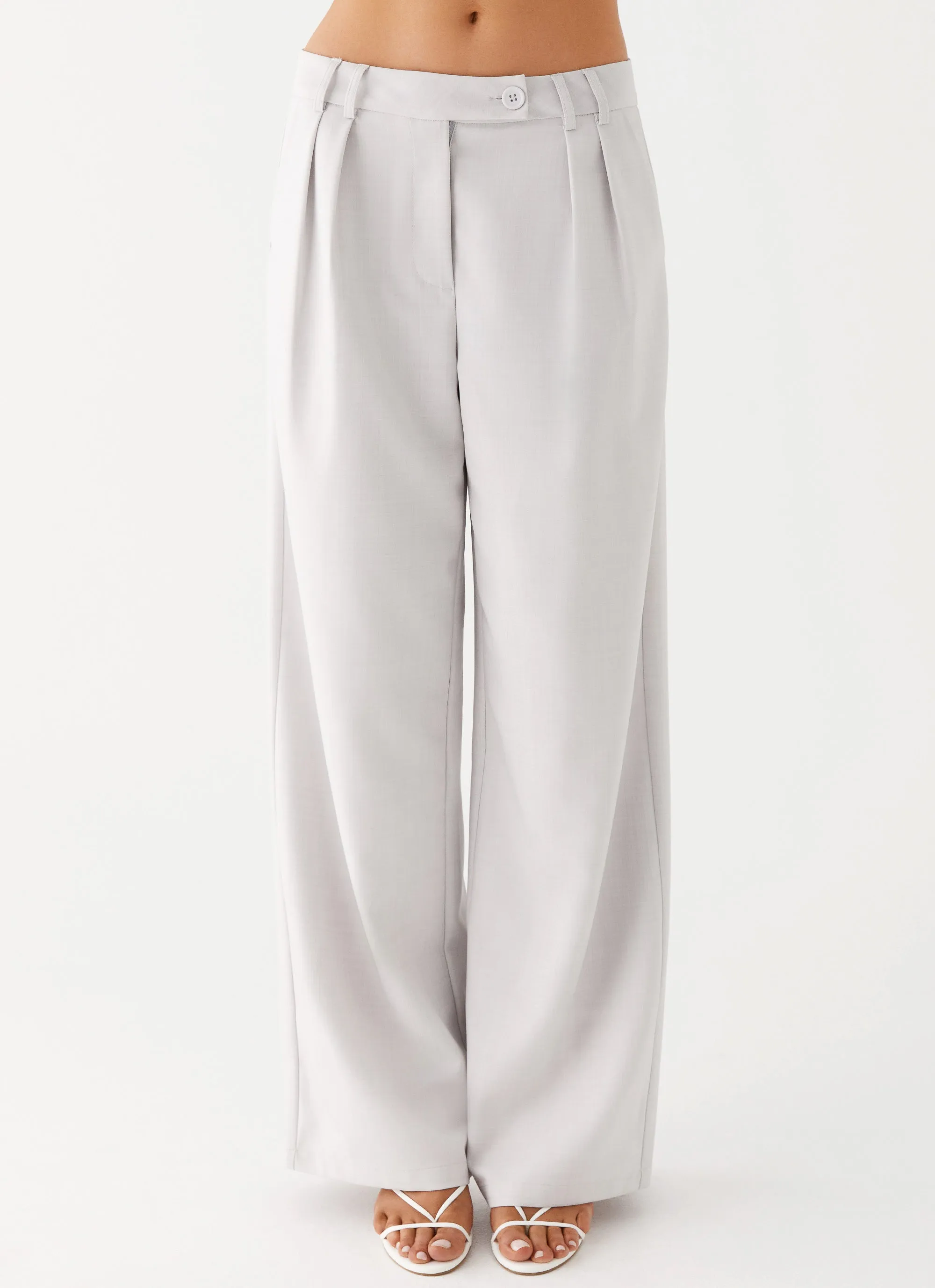 Relaxed Design Recycled Polyester Asha Low Rise Pants - Ivory