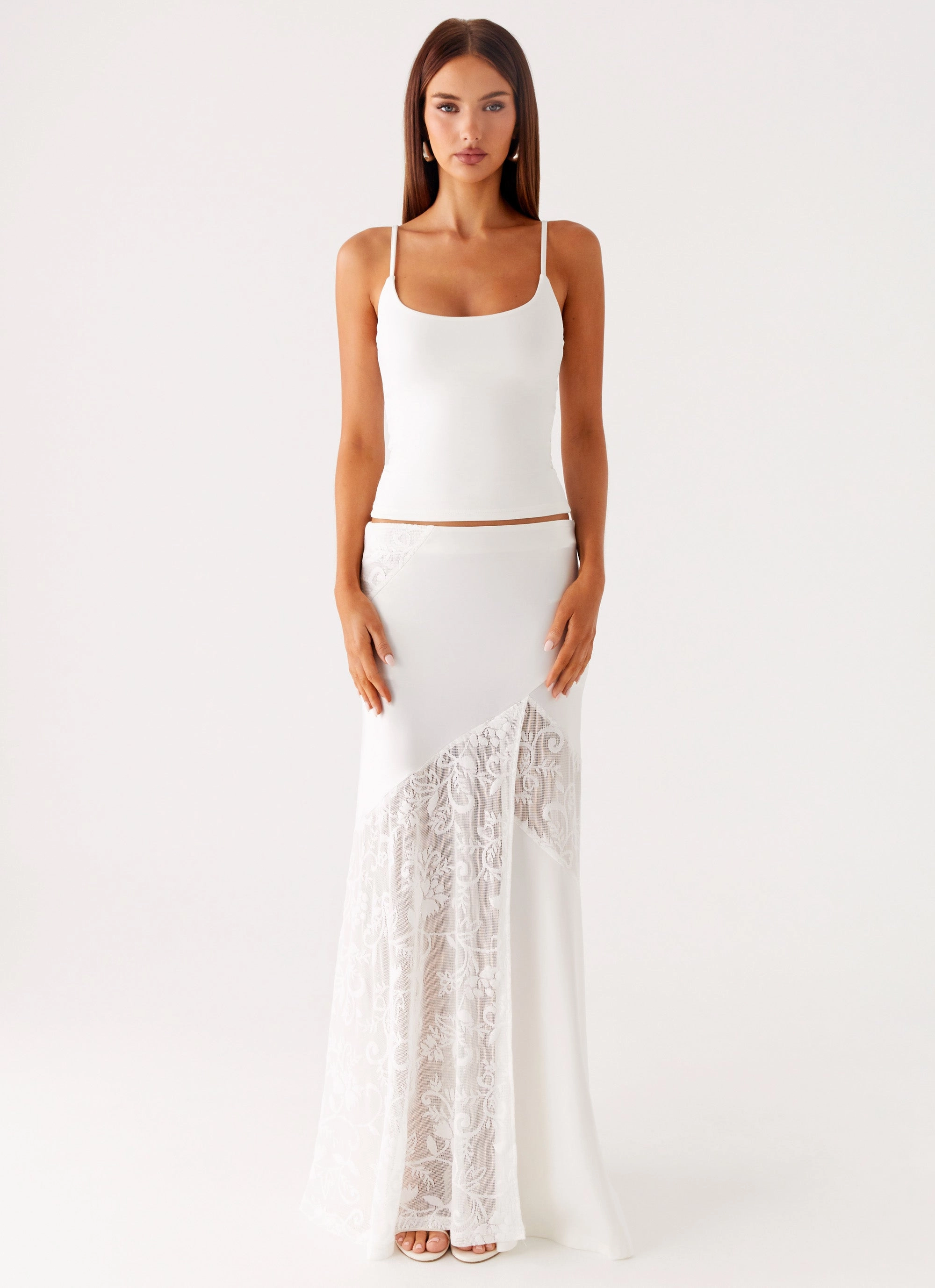 Ethically Made Dasie Lace Maxi Skirt - White
