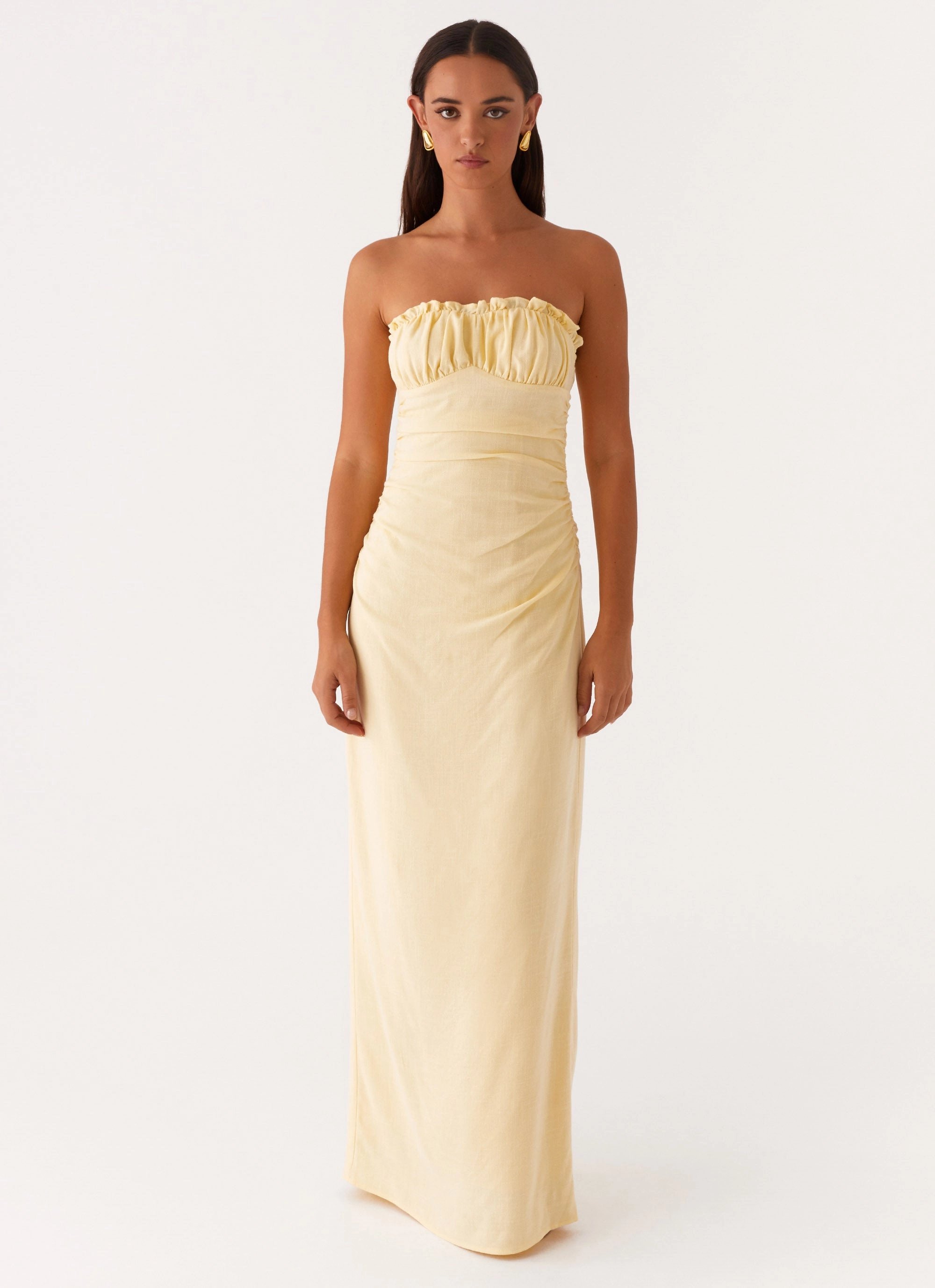 Balanced Fit Office Classic Xena Gathered Maxi Dress - Yellow