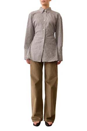 Crushed Checked Shaped Shirt HighNeckline ShockAbsorbing