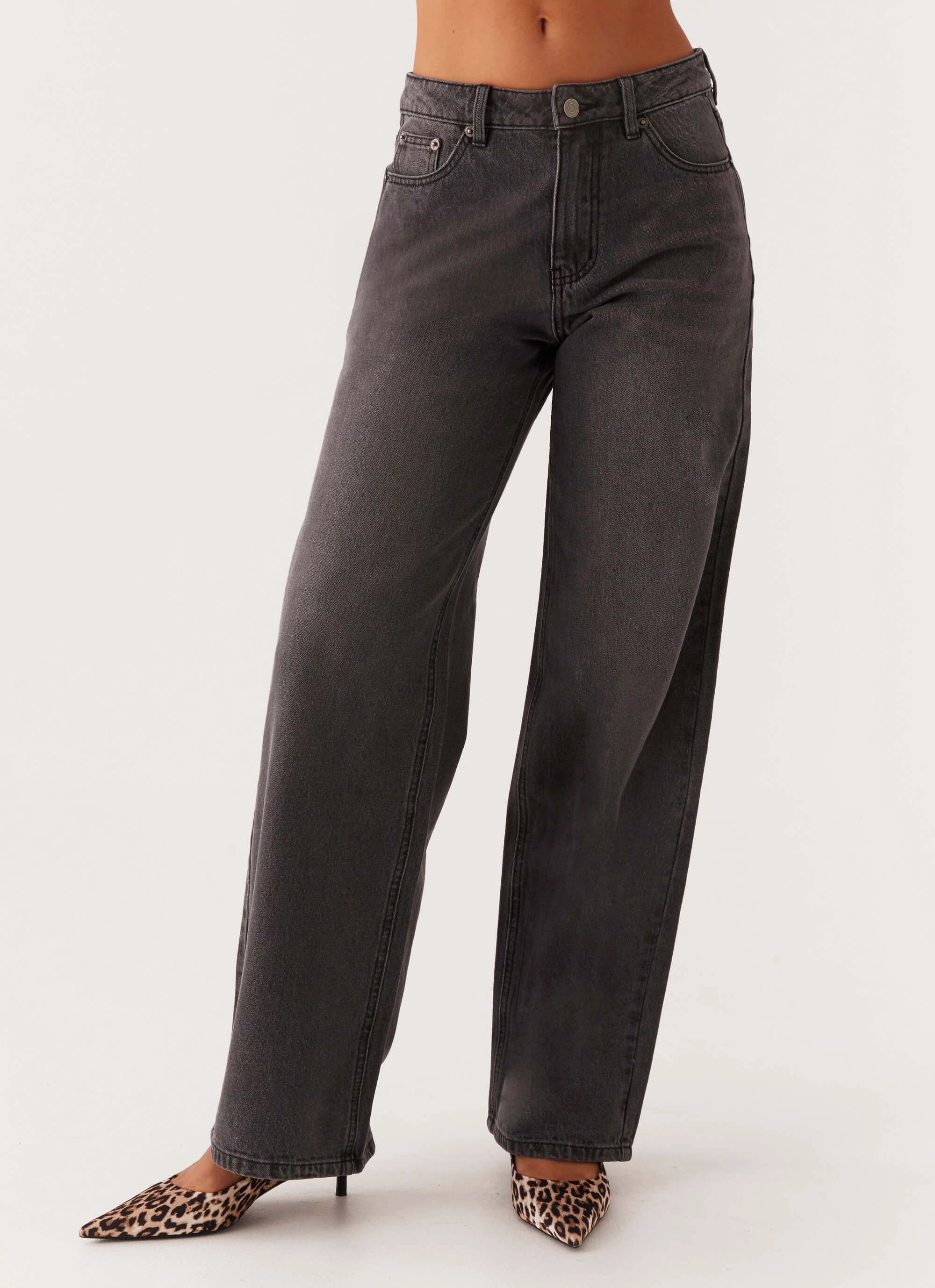 Keanna Low Rise Denim Jeans - Charcoal Everyday Fashion Lover