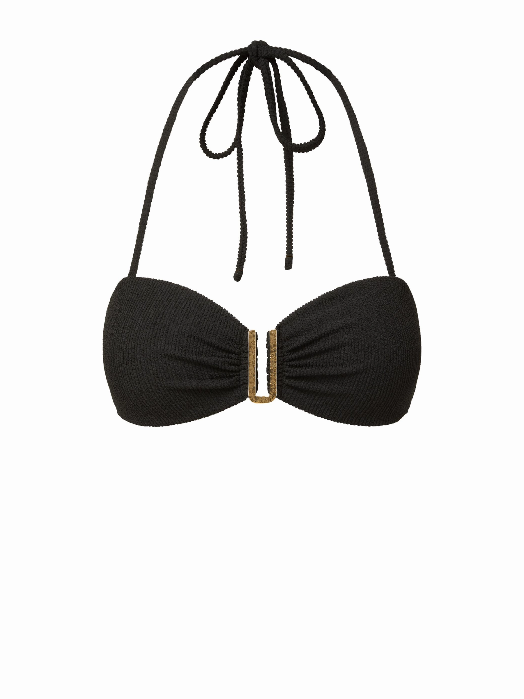Cindy Swim Top In Black Texture Form Fitting Party Ready