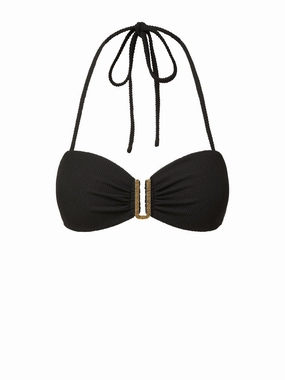 Cindy Swim Top In Black Texture Beach Vibes Athletic Swim