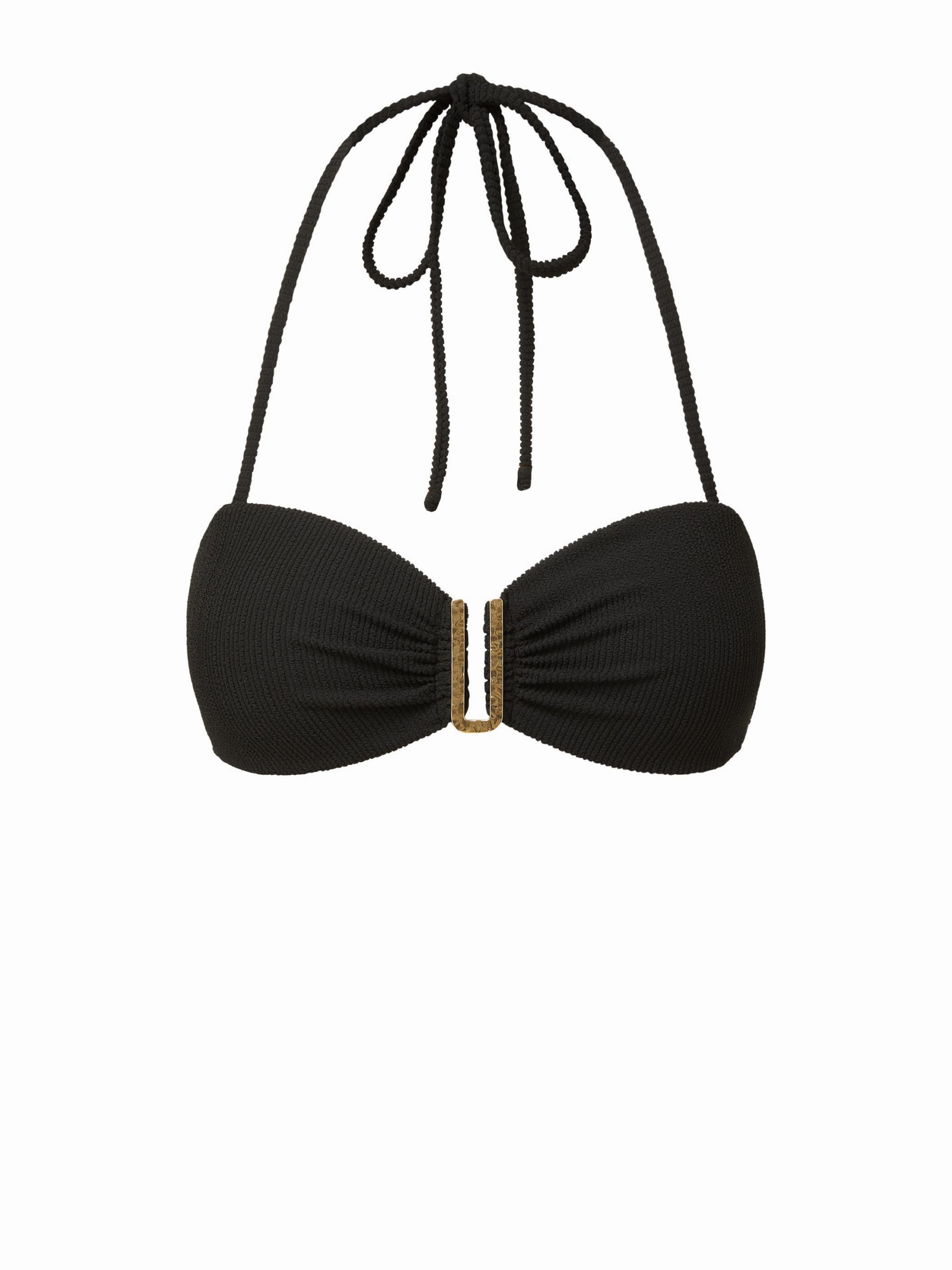 Cindy Swim Top In Black Texture Active Swimwear Friction Reducing Fabric