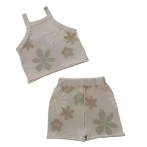Retro Tank & Shorts Two-Piece Knit Set