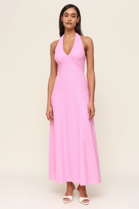 The Simone Halter Dress Morning Wear Cozy Silhouette