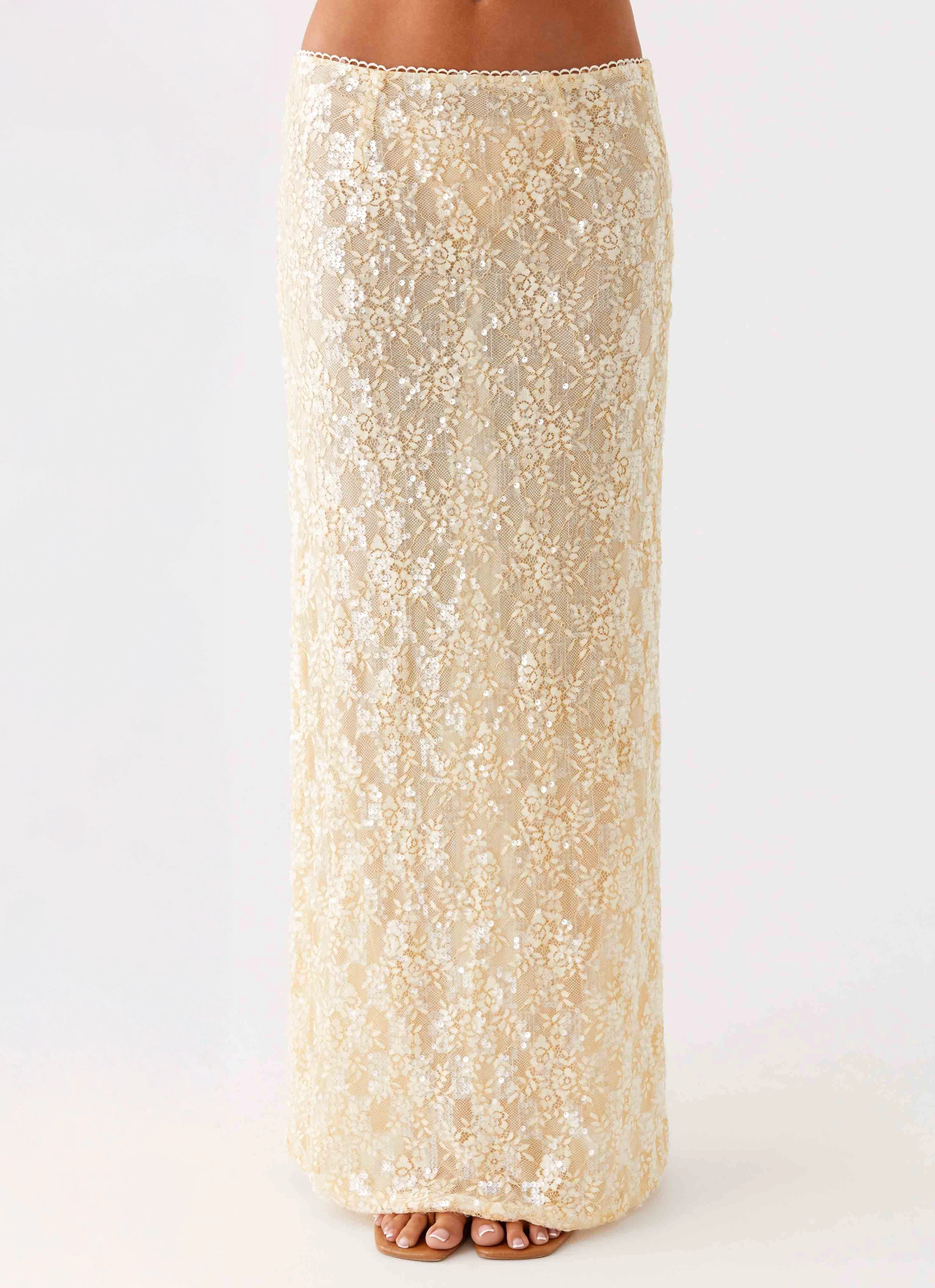 Bling It On Maxi Skirt - Ivory Fresh Look Cozy Vibes