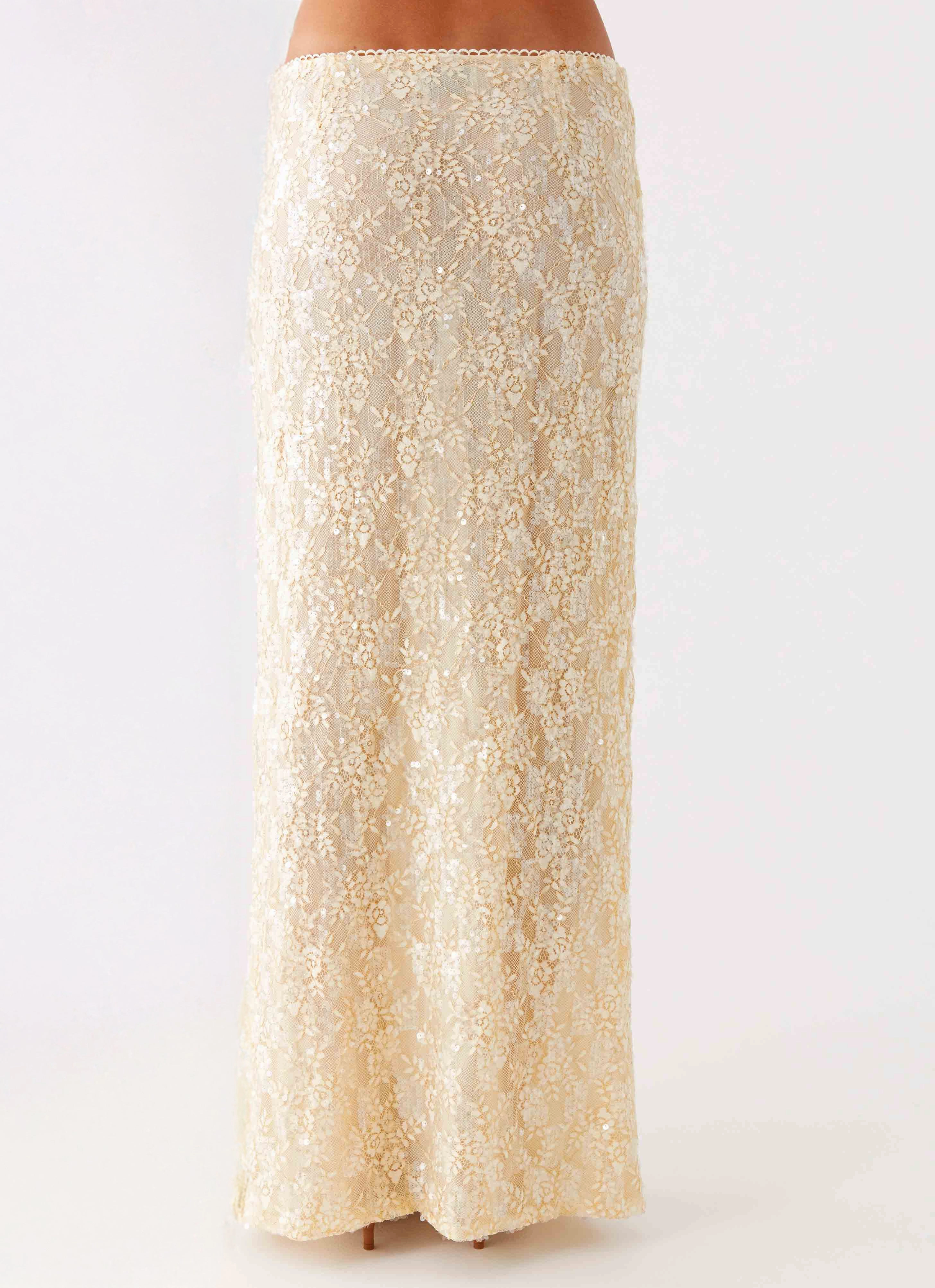 Bold Finish Bling It On Maxi Skirt - Ivory