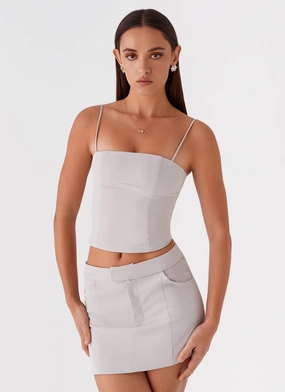 Water resistant coating Everyday Look Eliana Suit Mini Skirt - Grey