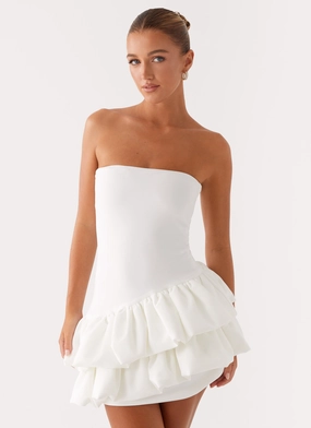 Marie Mini Dress - White Outdoor Gathering