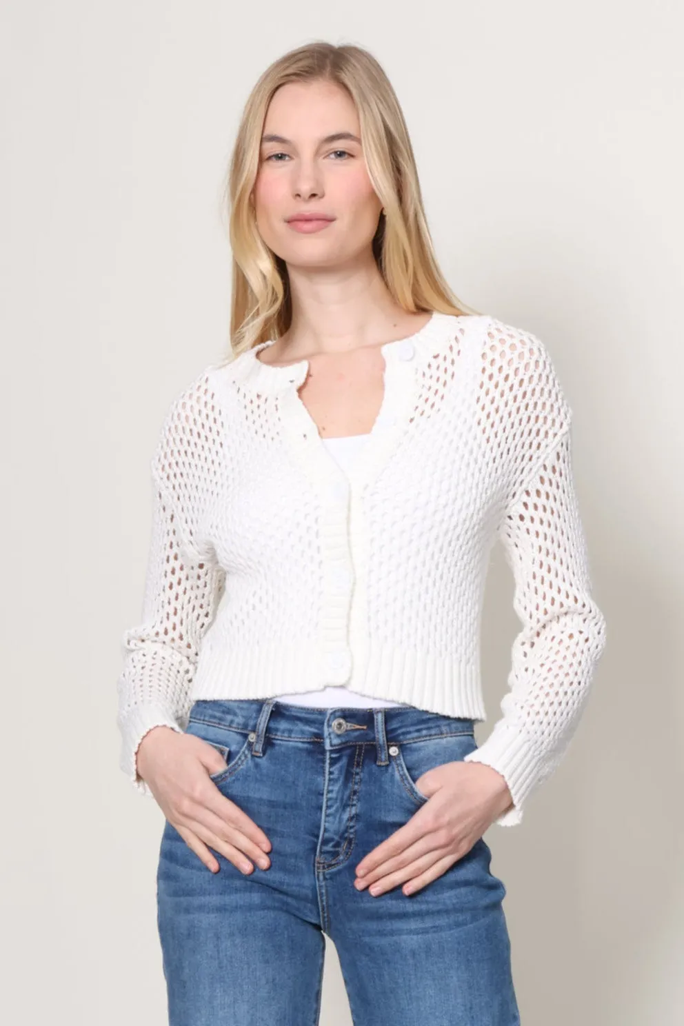 Formal Blouse Quick Access Slit Mallorca Crochet Cardigan