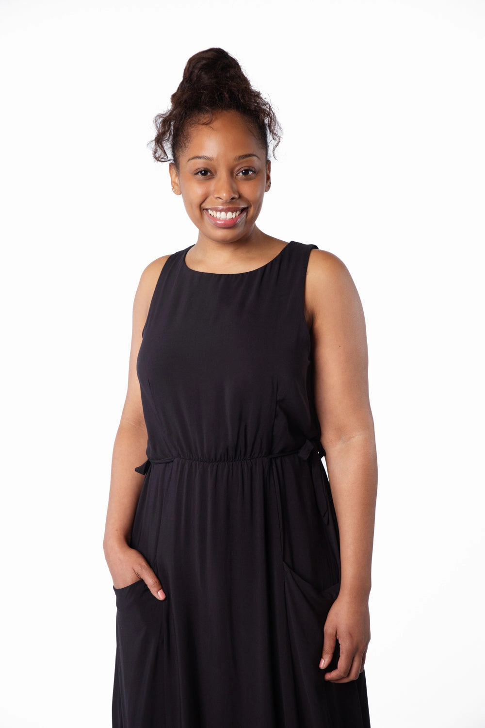 All-Day Wear Formal Outfit Rhiannon Dress in Black Challis