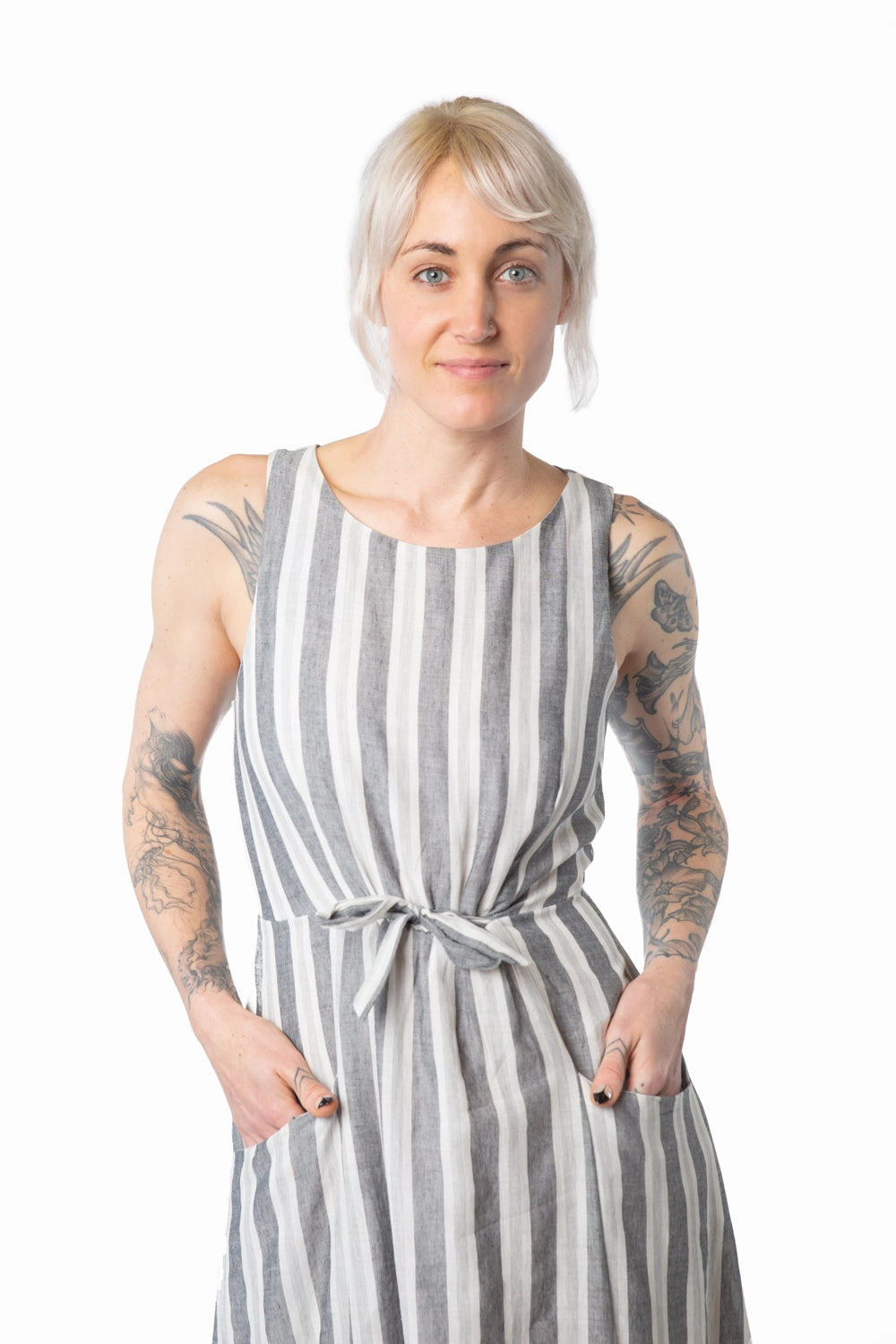 Happy Fit Rhiannon Dress in Stone Stripe