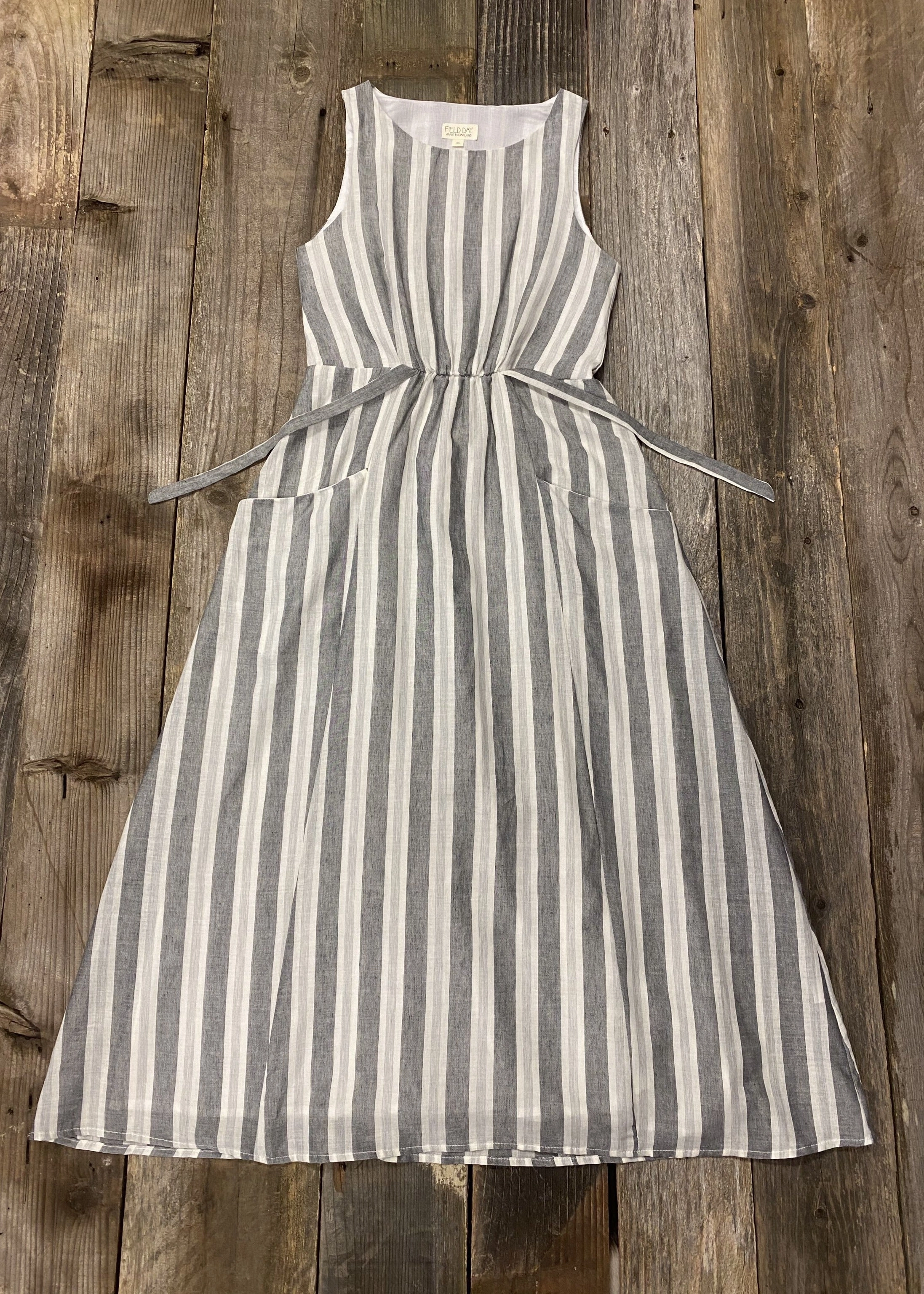 Gender Fluid Rhiannon Dress in Stone Stripe