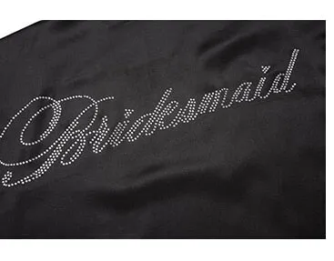 Rhinestone Embellished Silky Satin Kimono Dressing Robe for Bride, Bridesmaids, and Wedding Party