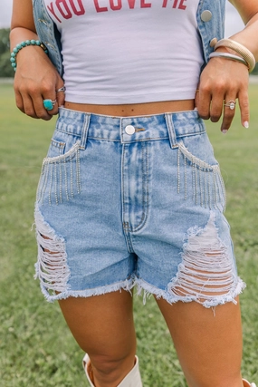 Rhinestone Rodeo Jean Shorts Semi Formal