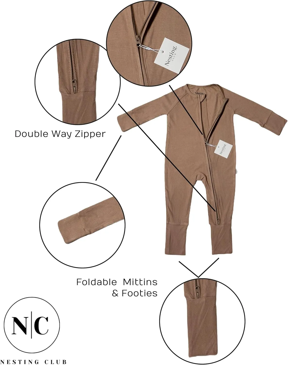Ribbed Bamboo Baby Romper, Ribbed Bamboo Baby Pajamas & LoungewearNewborn- 12-Months Gender Neutral Essentials